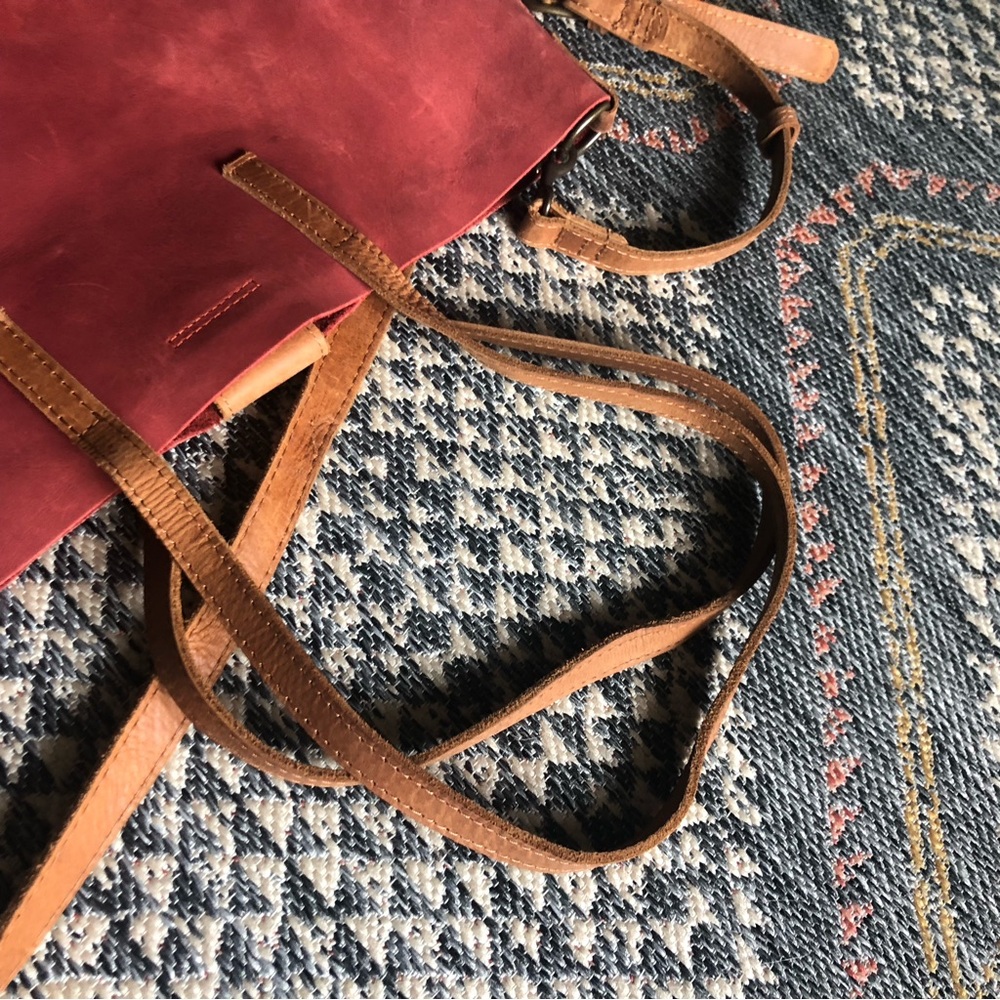 ABLE Brick Red Crossbody Crossbody Abrera Leather Handles - Picture 10 of 10